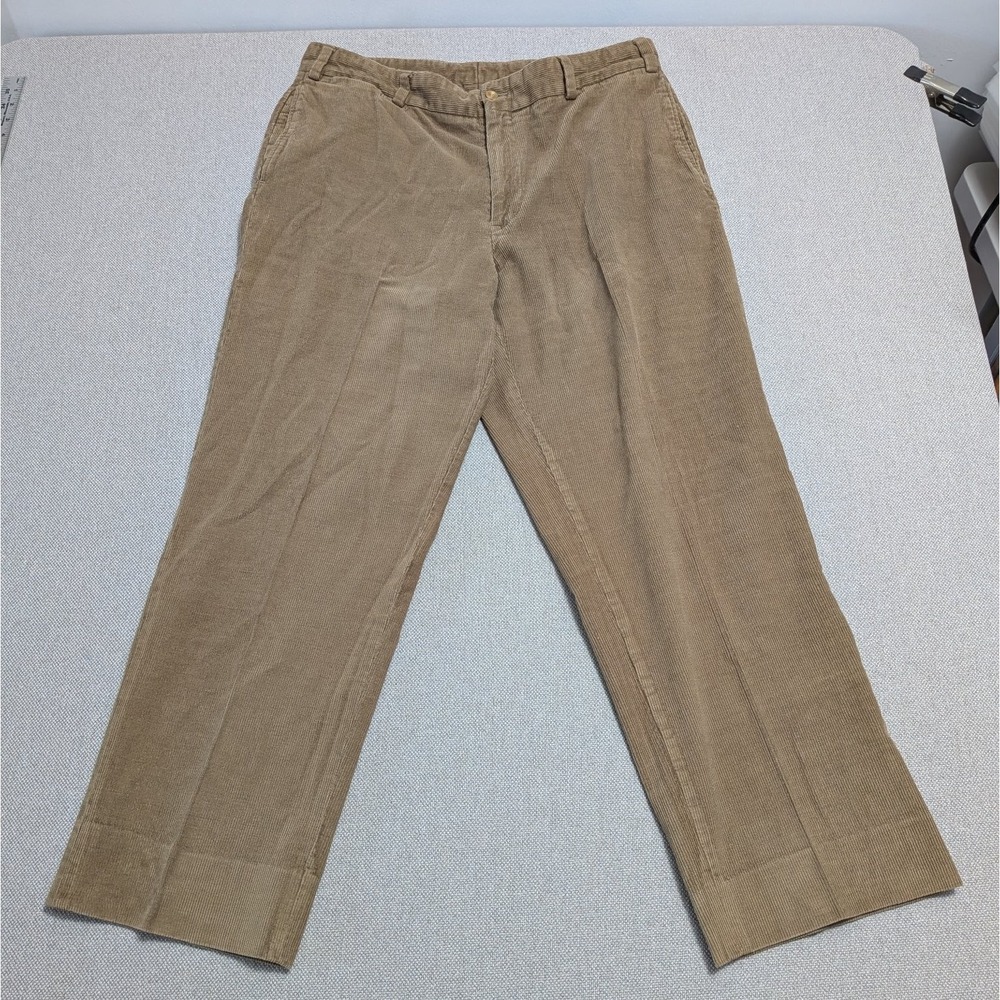 BILLS KHAKIS Men's Tan Corduroy Pants 37x30 Pleated Cuffed Office Made in USA